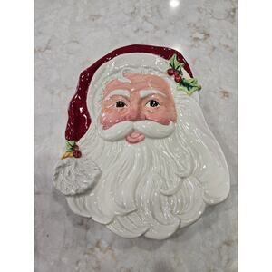 Fitz and Floyd Dear Santa Dish Christmas Decoration Holiday Decor 9" Long